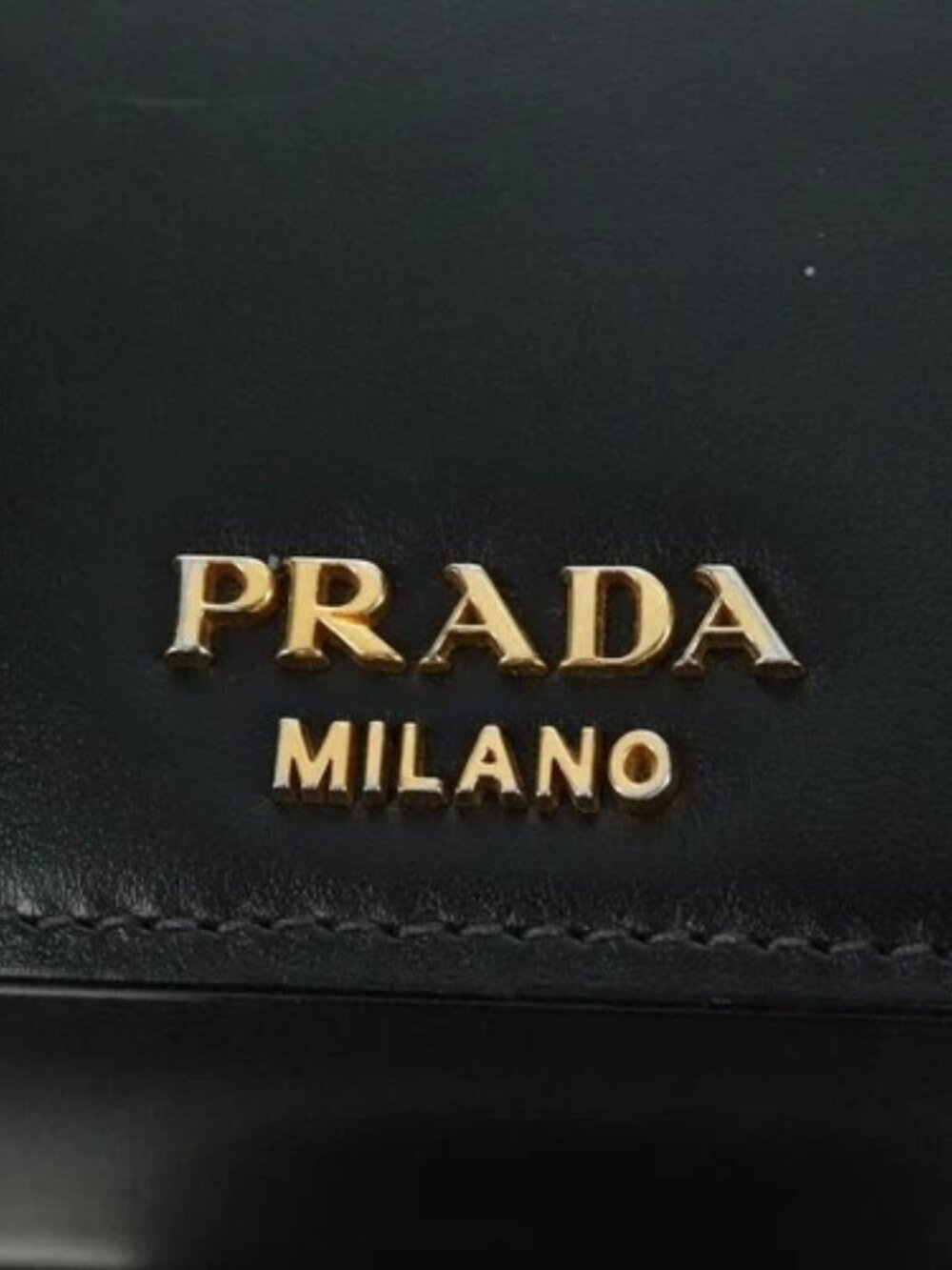 PRADA Shoulder Bag Leather Gray Gold Auth 173314V - Picture 12 of 16